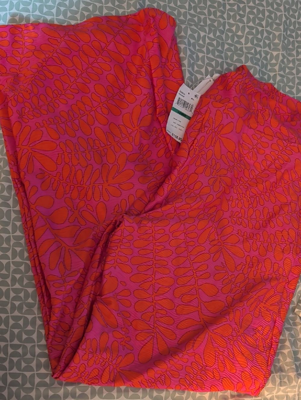 Trina Turk Pink and Orange Swim Pants Cover Up NWT
